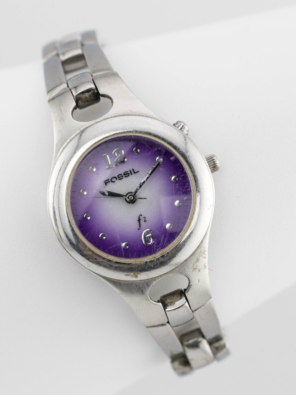 Fossil F2 ES-9507 Purple Dial Quartz Analog Women's Watch Fresh Battery